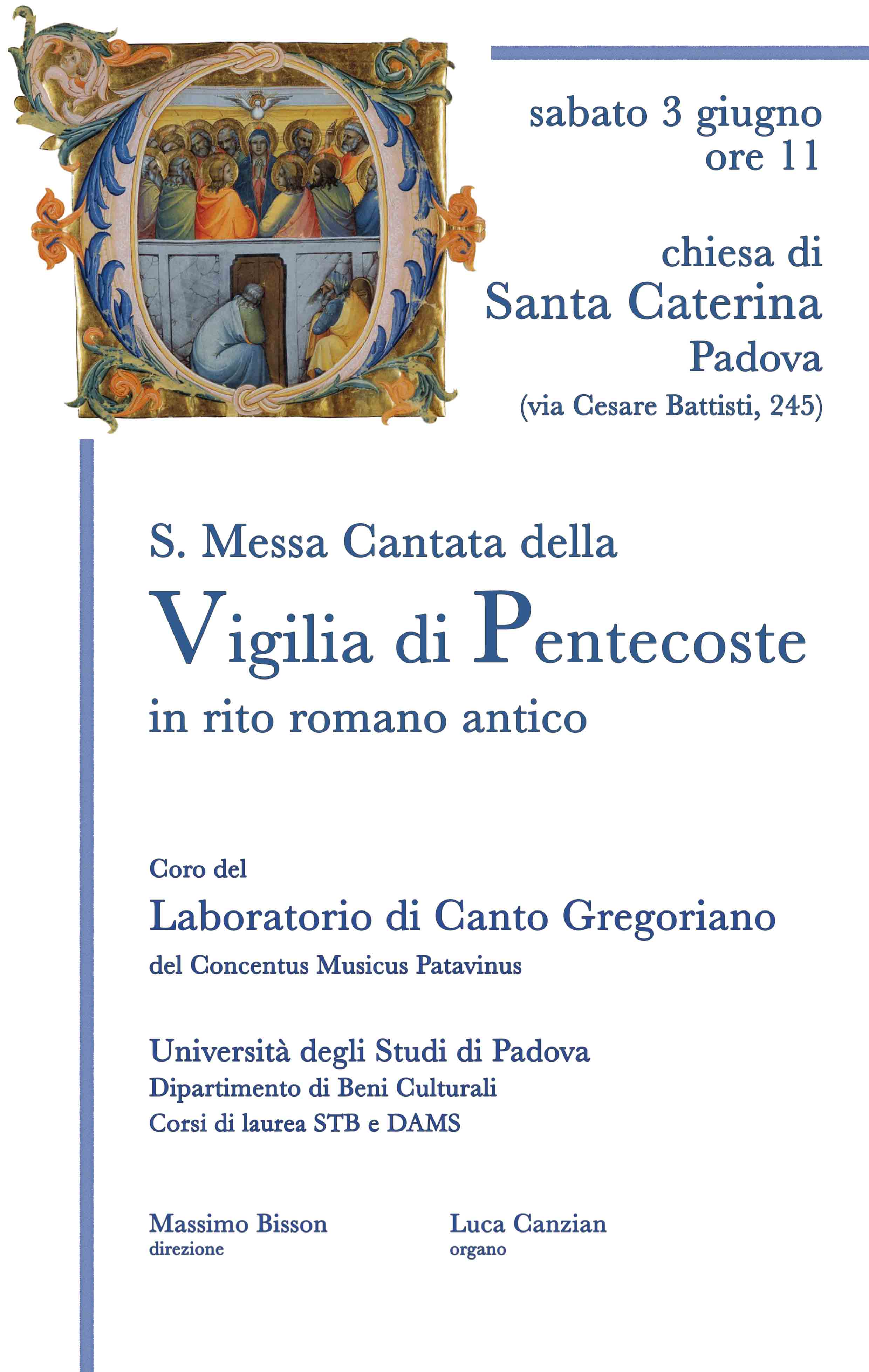 Padova, 3 giugno 2017 messa cantata alla chiesa di S. Caterina