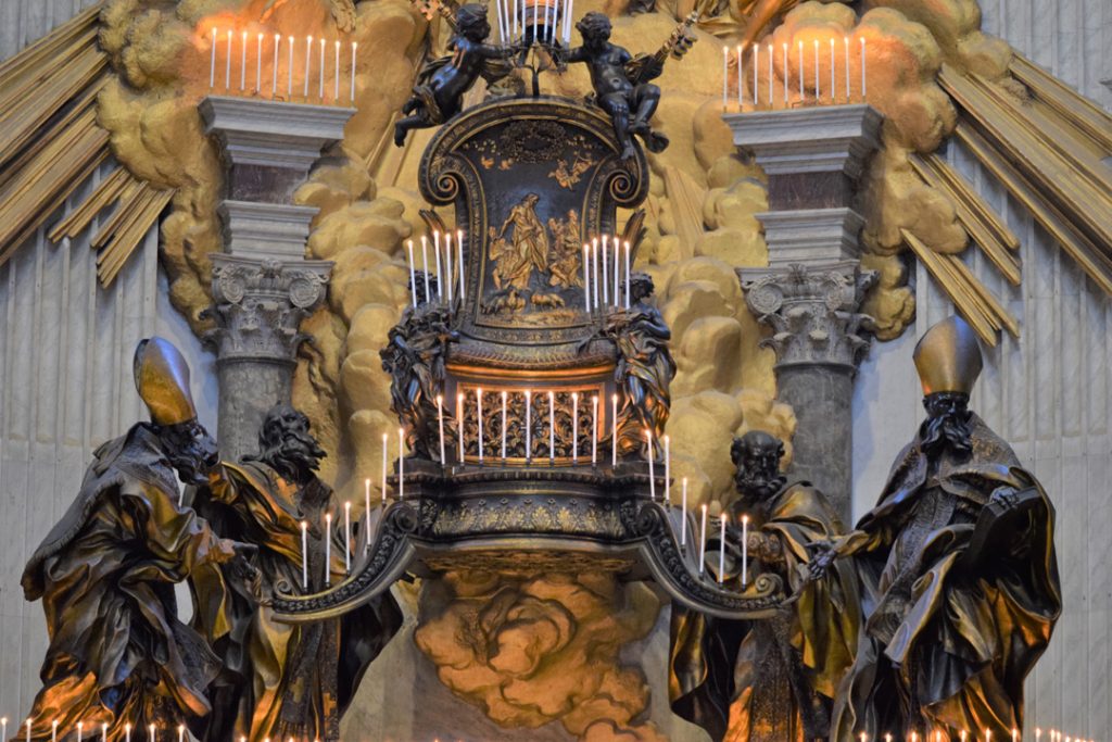 Cattedra di san Pietro del Bernini, la Cattedra e i Dottori 